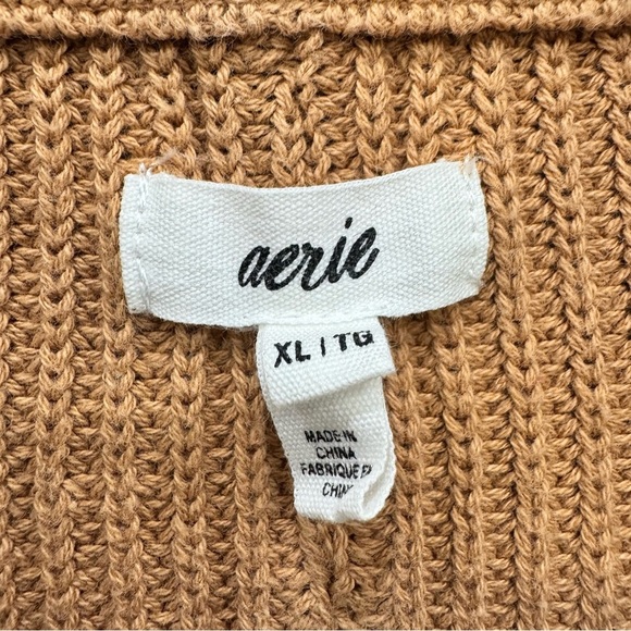 Real Good Aerie Beyond Quarter Zip Sweater Color Toasty Size XL - Picture 4 of 5
